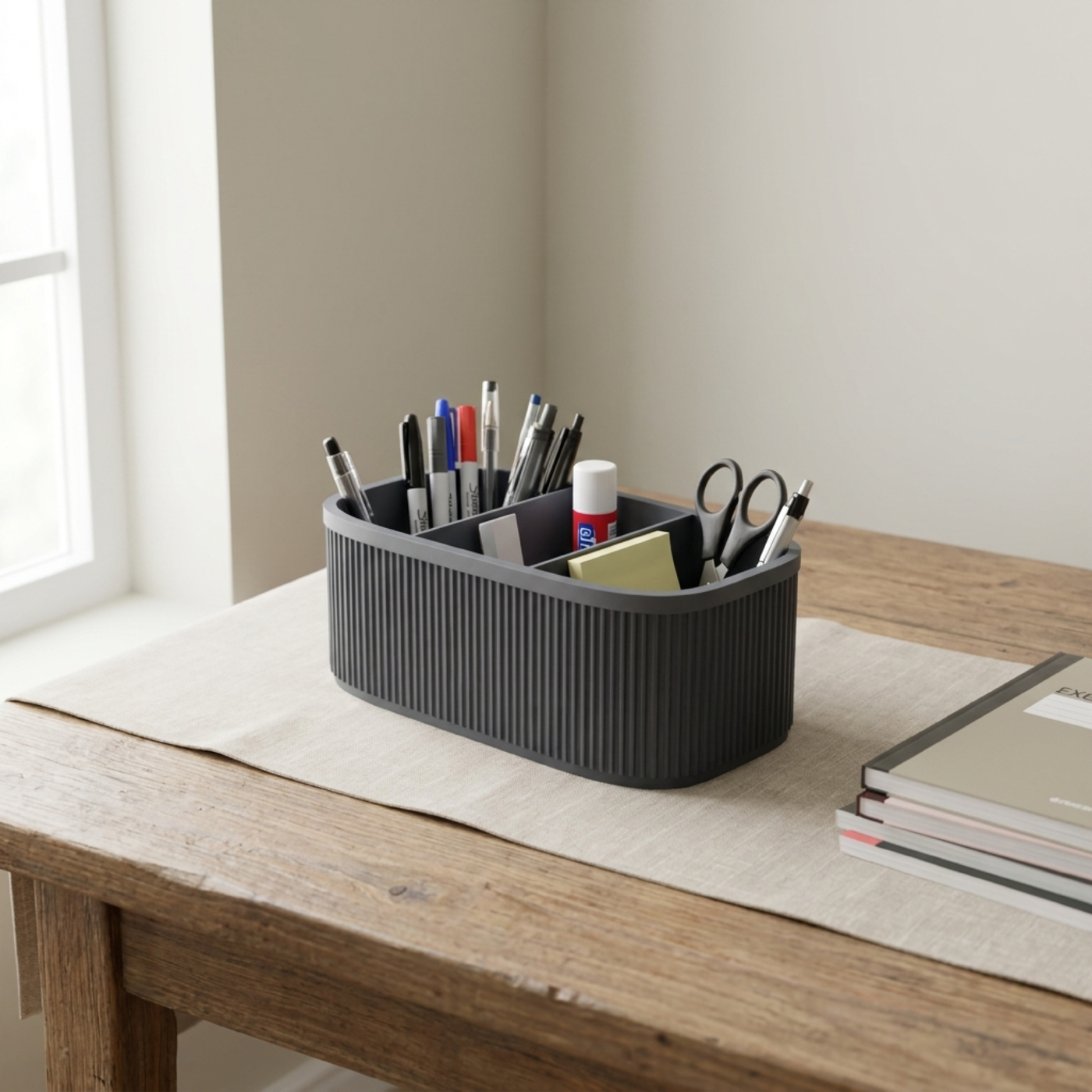 Ribbed Teacher Desk Caddy in Ribbed Teacher Desk Caddy, lifestyle photo