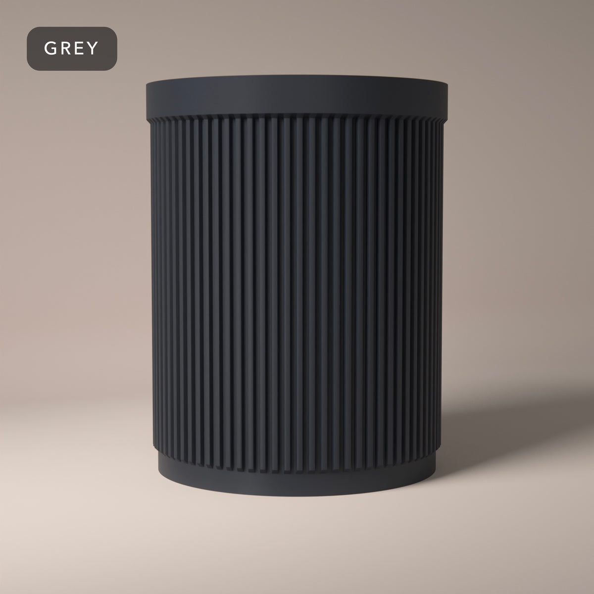 Ribbed Utensil Holder in Grey