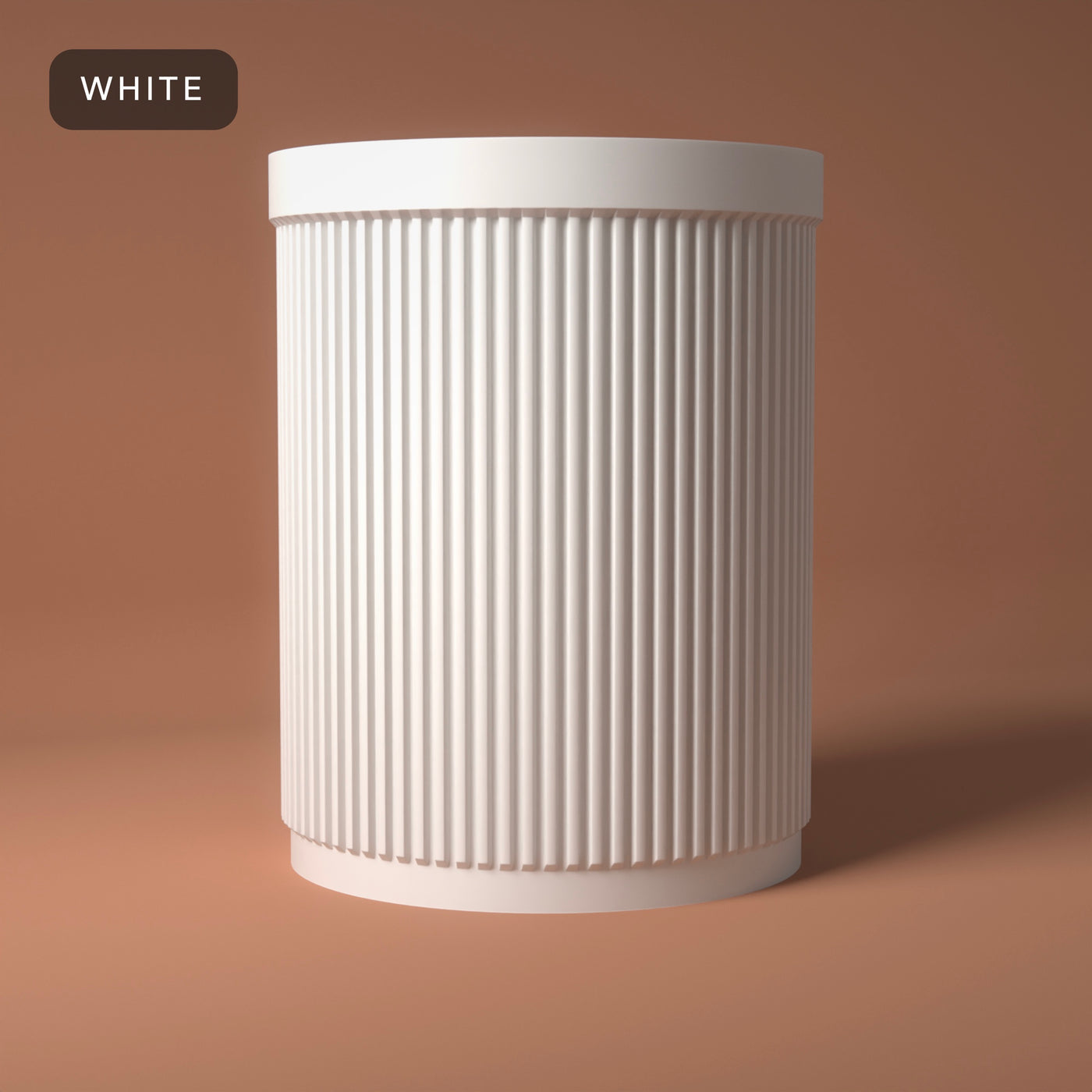 Ribbed Utensil Holder in White