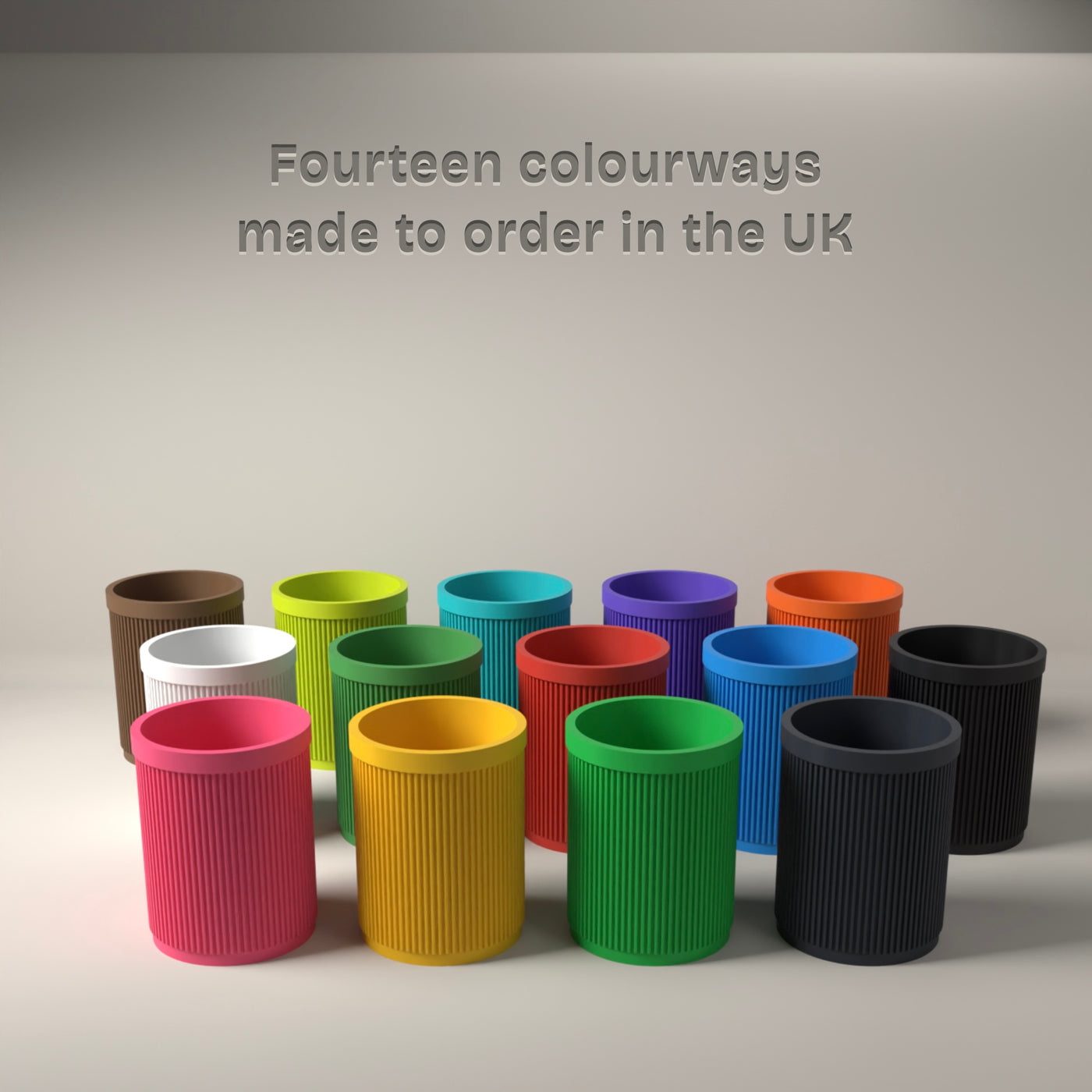 Ribbed Utensil Holder in Available in fourteen colours, made to order in the UK