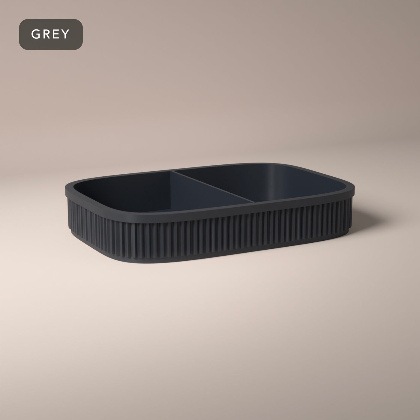 Ribbed Valet Tray in Grey