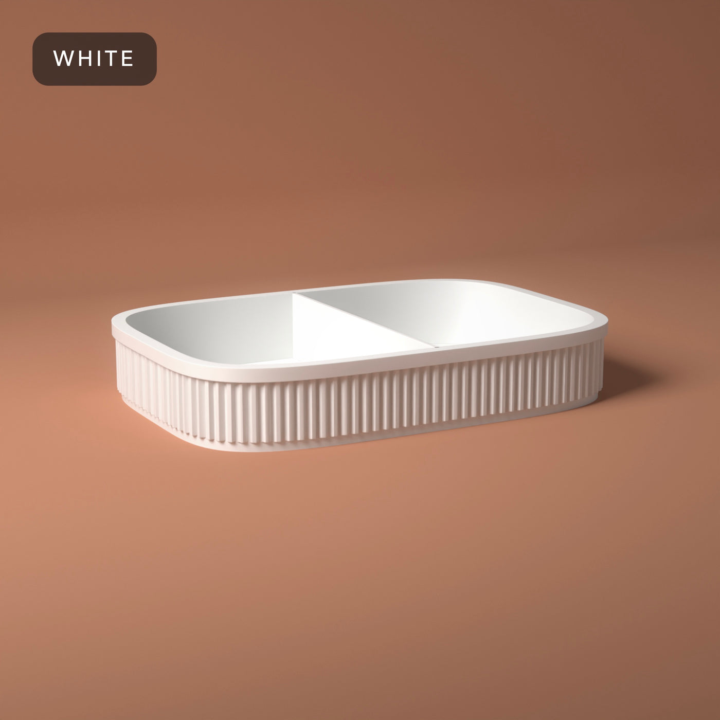 Ribbed Valet Tray in White