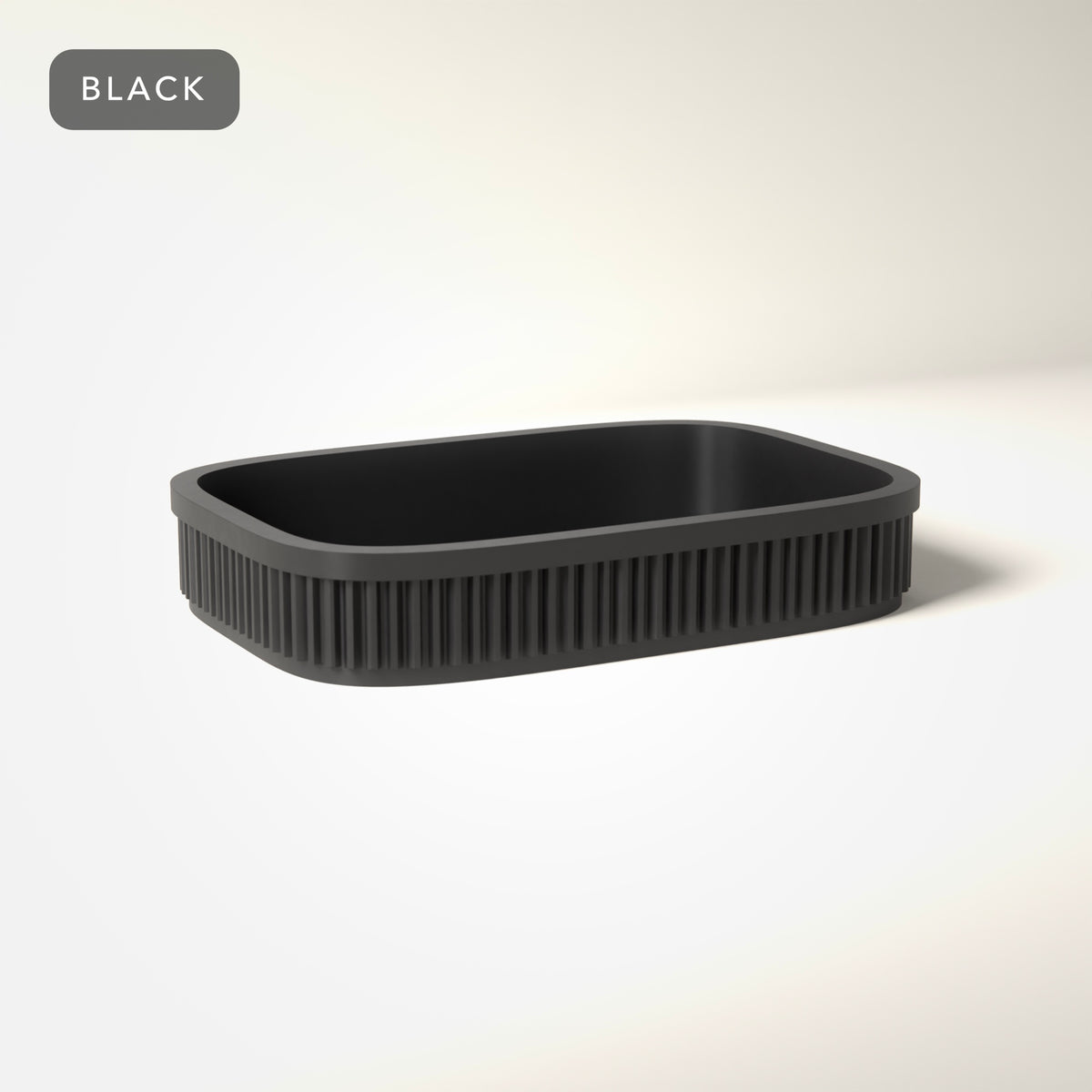 Ribbed Vanity Tray in Black