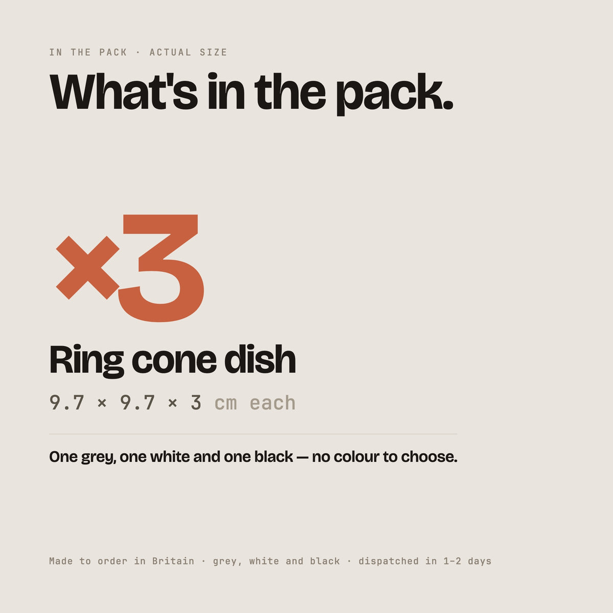 Ring Dish 3-Pack Grey White Black in Ring Dish 3-Pack Grey White Black, size