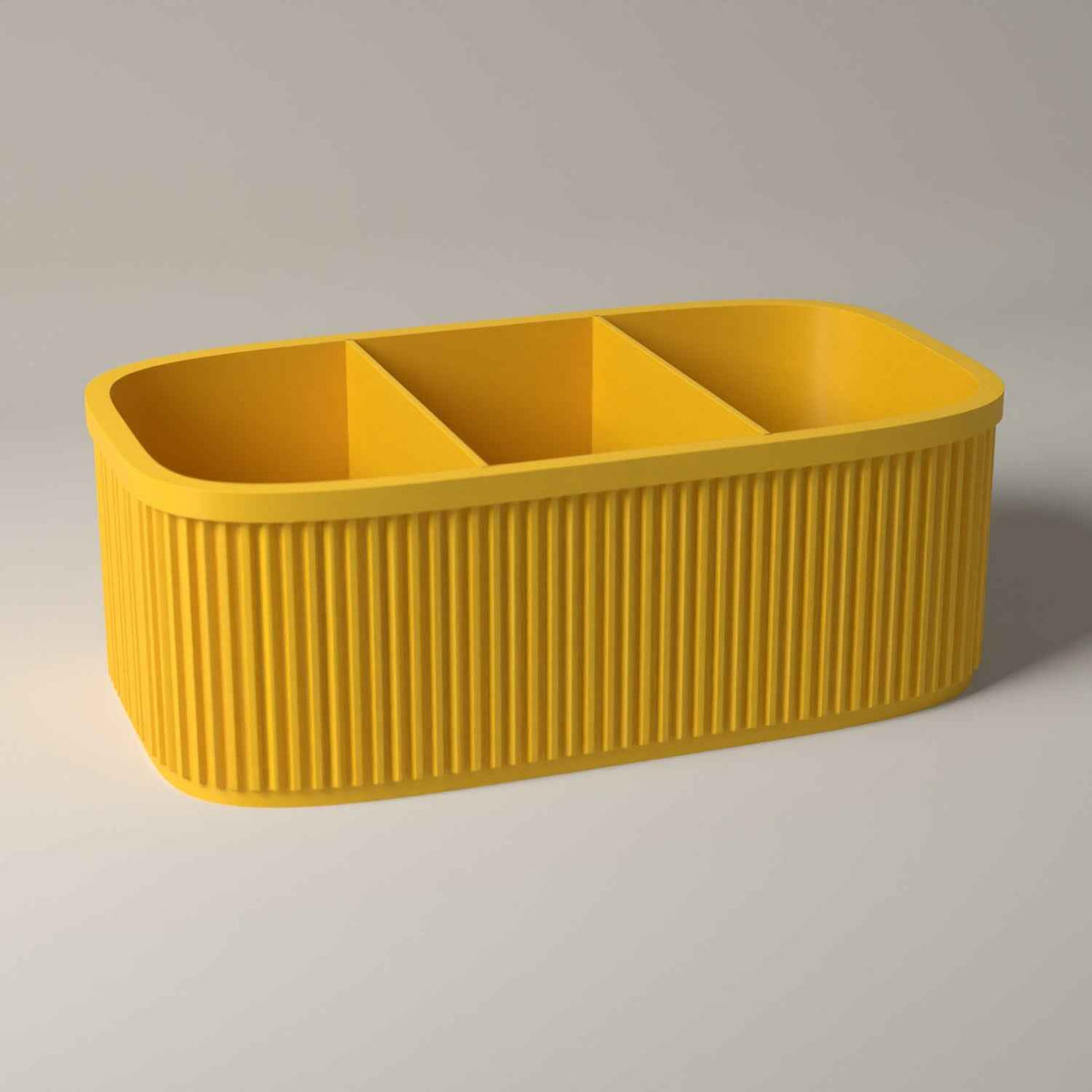 Ribbed Teacher Desk Caddy - Classroom Stationery Storage Organiser in sunflower yellow