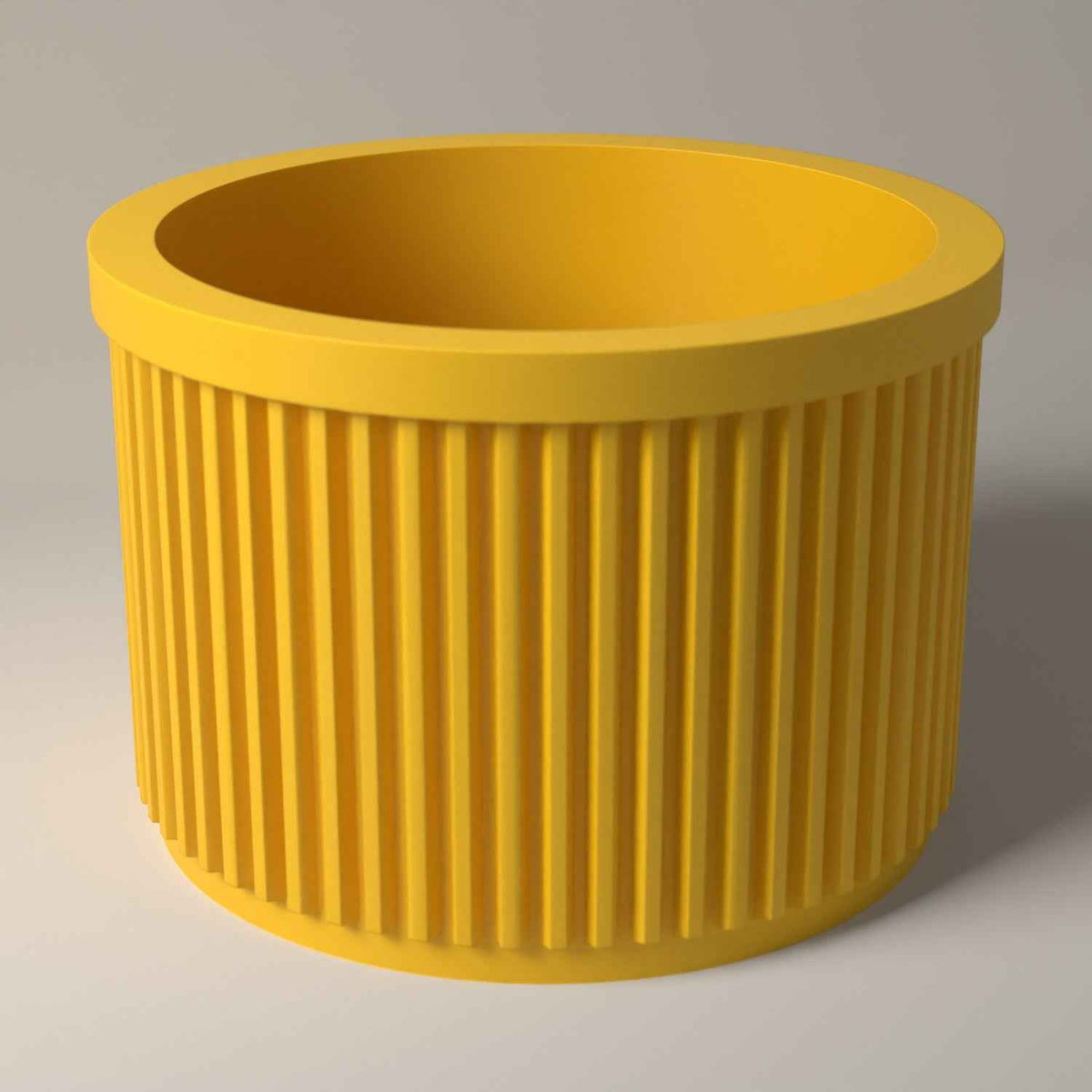 Ribbed Lip Balm Holder Pot for Dressing Table and Desk Storage in sunflower yellow