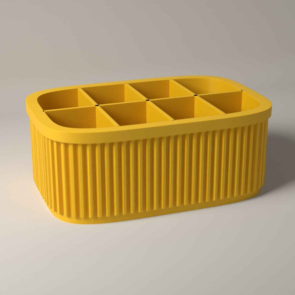 Lipstick Holder, Ribbed Makeup Organiser for a Dressing Table in sunflower yellow
