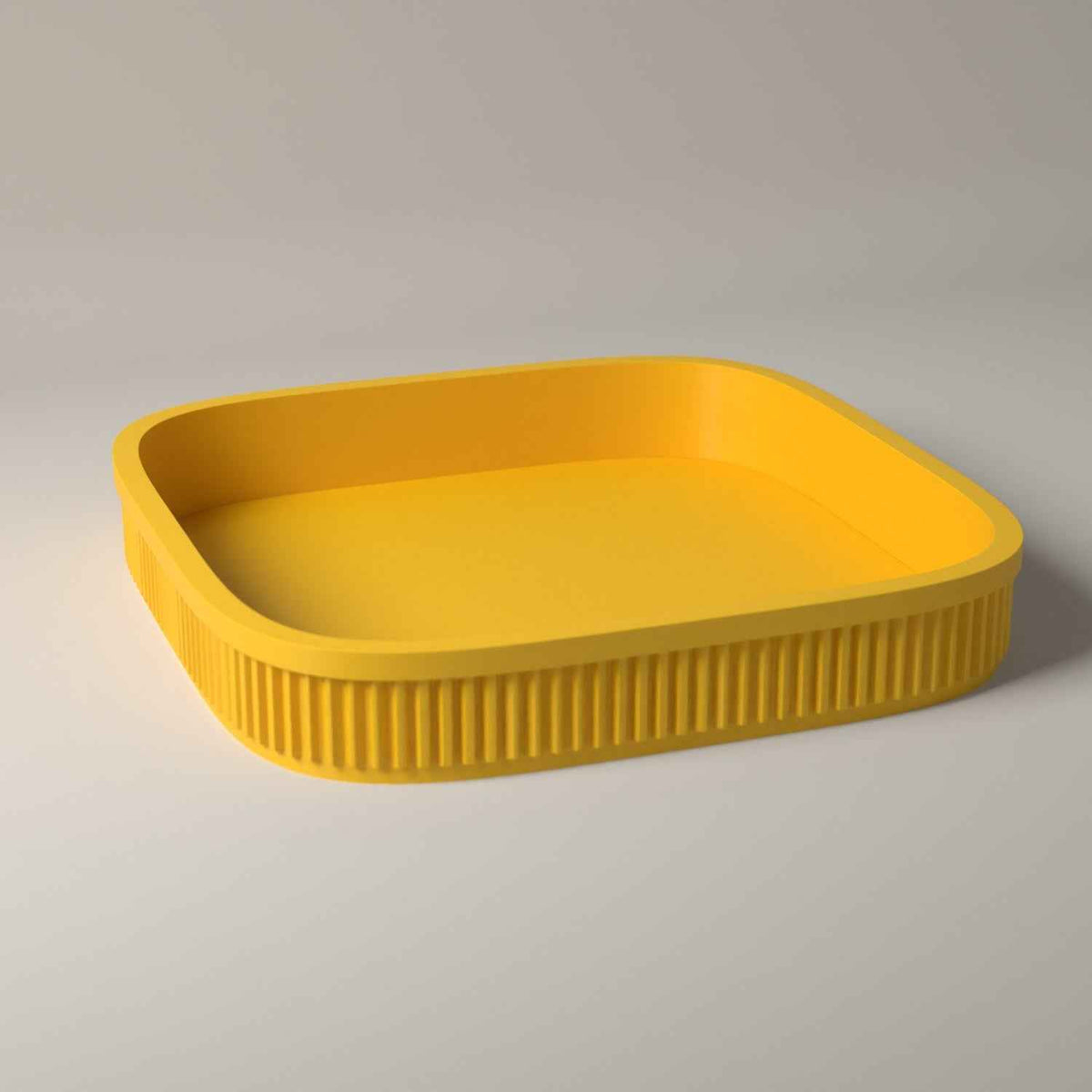 Dice Rolling Tray, Ribbed Tabletop Organiser for Board Games and RPGs in sunflower yellow