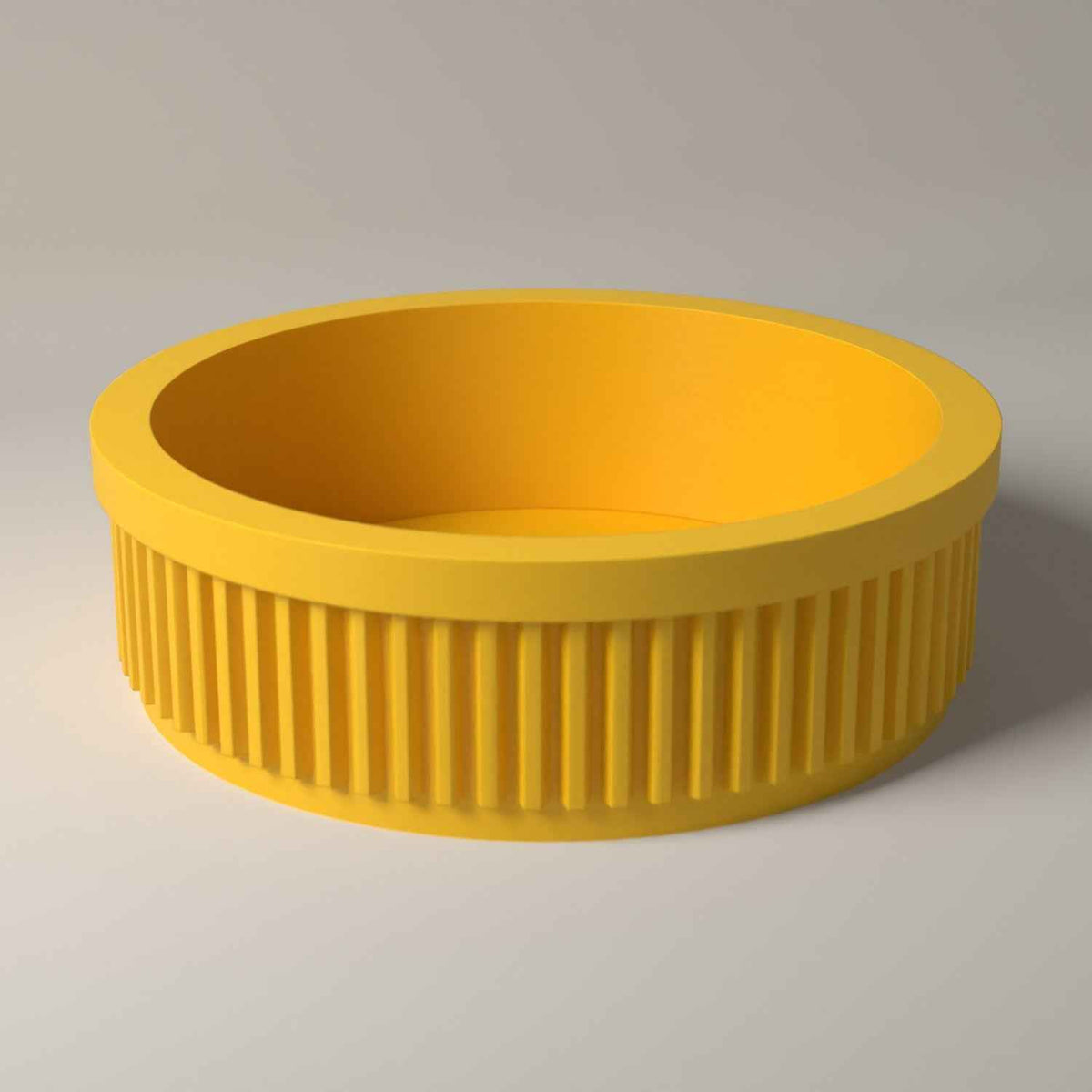 Ribbed Ring Holder Dish - Small Jewellery Tray for Rings and Studs in sunflower yellow