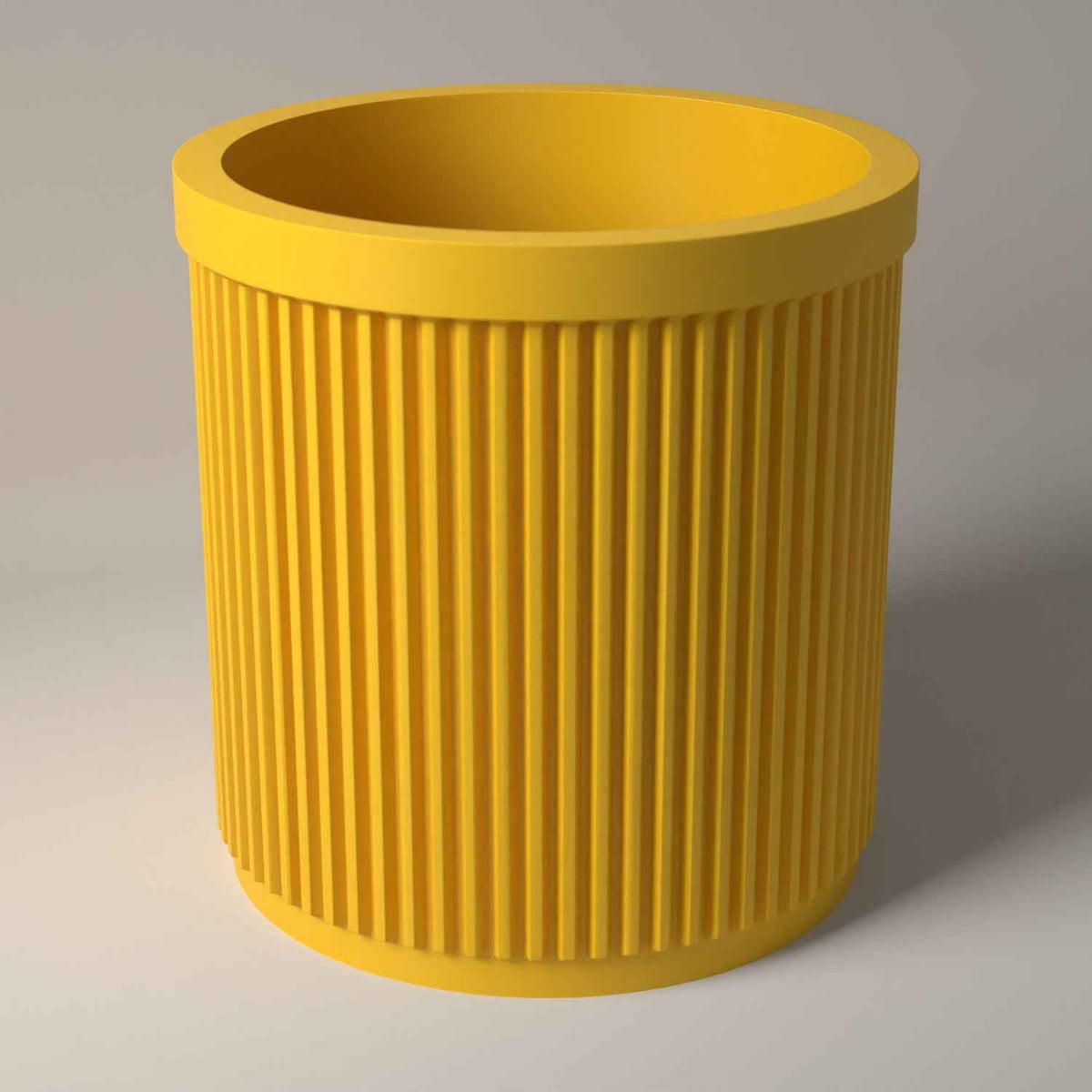 Pencil Pot, Ribbed Desktop Holder for Pens, Pencils and Markers in sunflower yellow