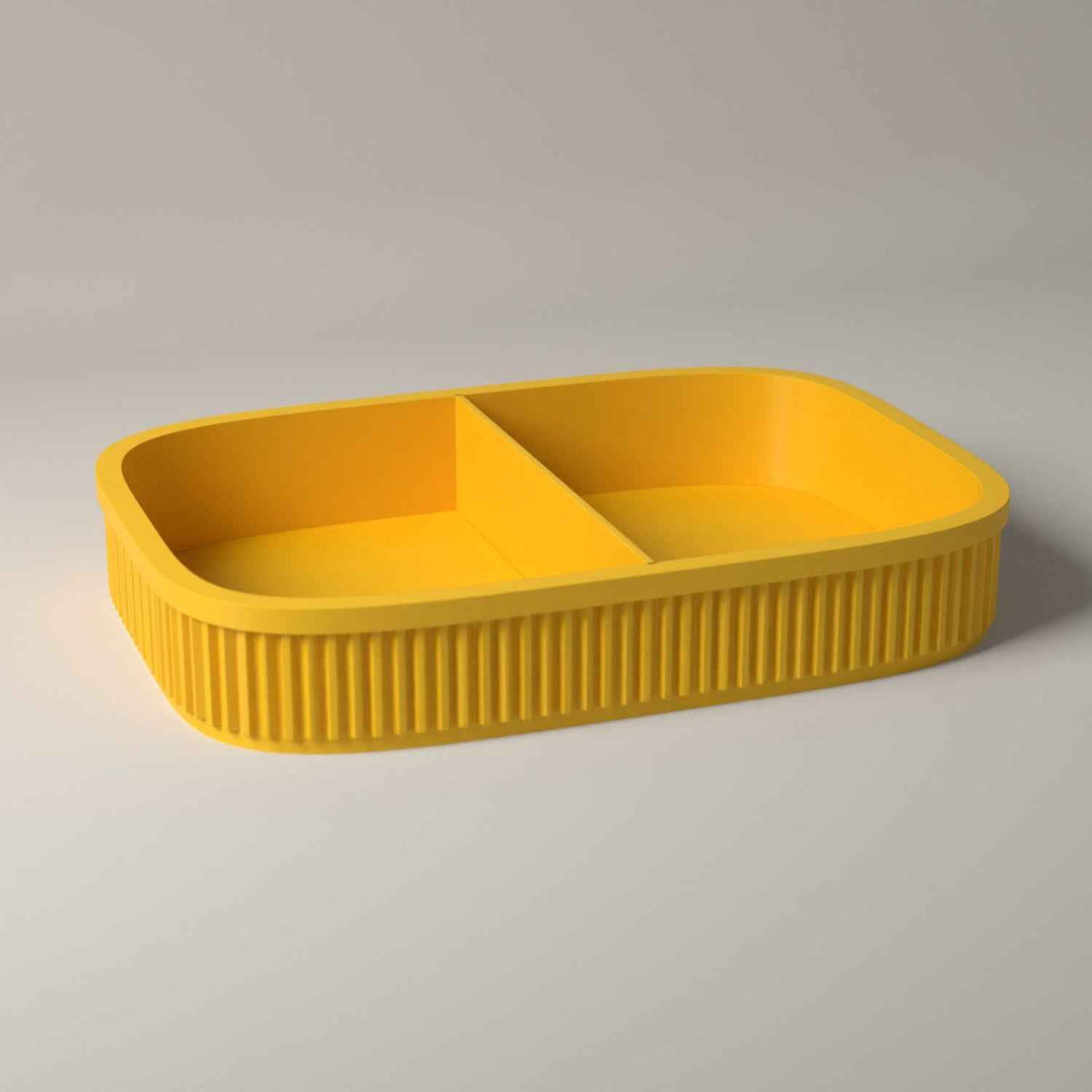 Ribbed Valet Tray for Keys, Wallet and Watch - Bedside Catch All in sunflower yellow