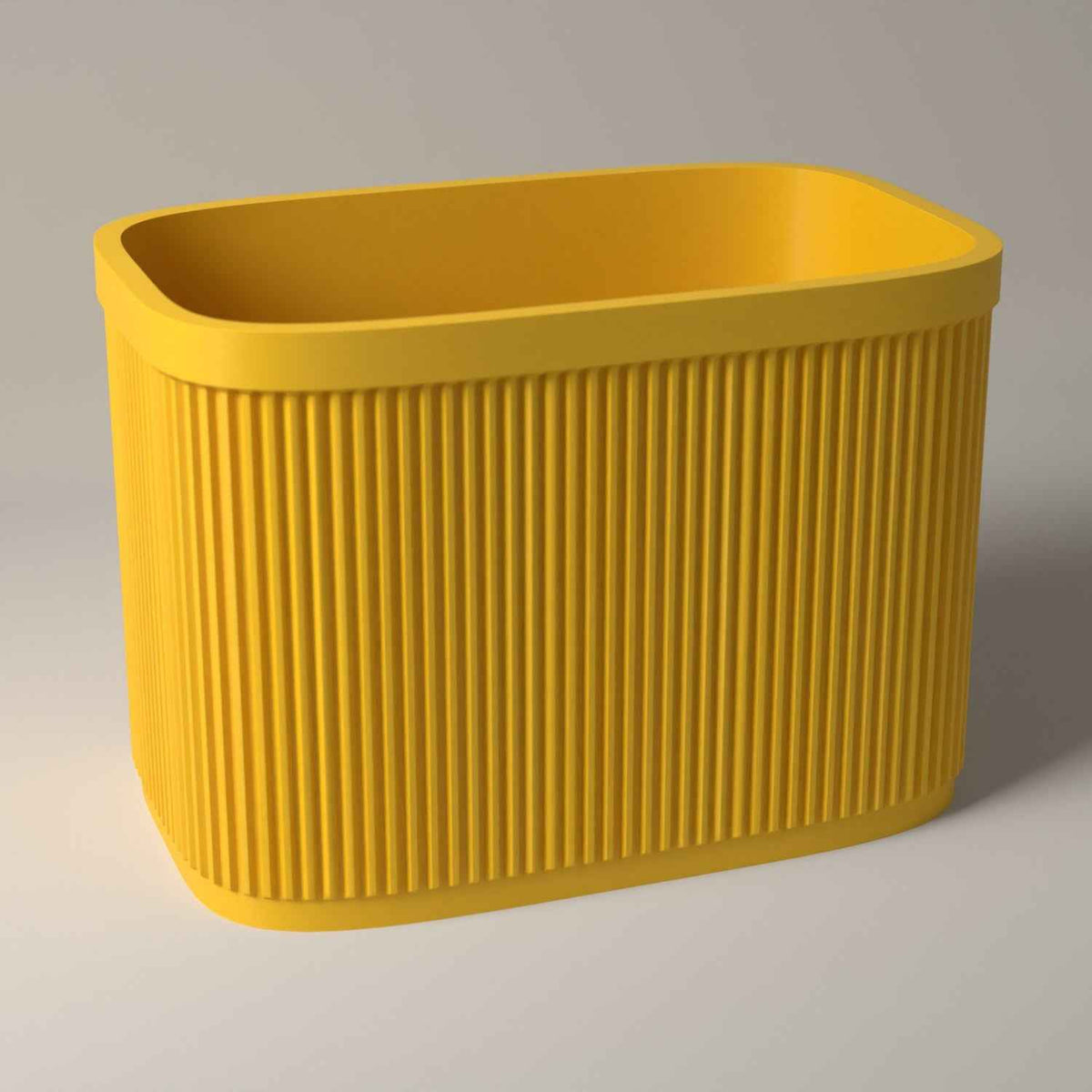 Ribbed 7 Inch Record Holder for Vinyl Singles - Open Record Storage in sunflower yellow
