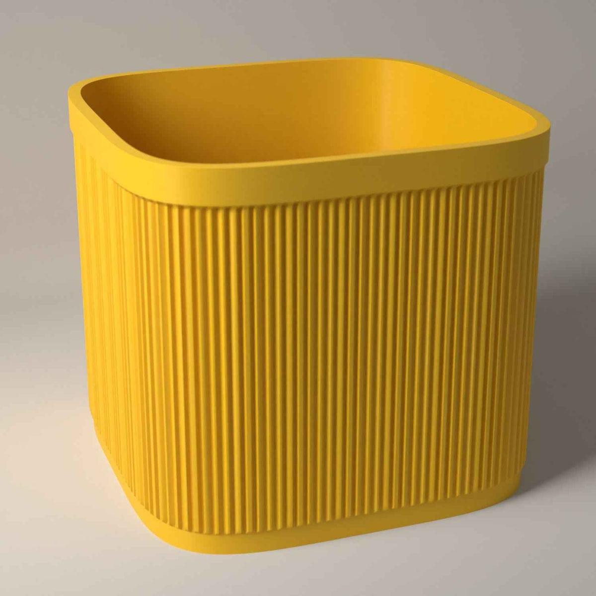 7 Inch Vinyl Record Crate, Ribbed Storage for Singles in sunflower yellow