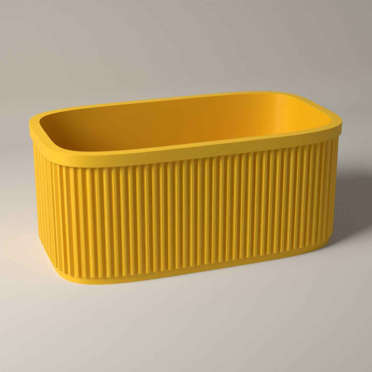 Spice Jar Caddy, Ribbed Kitchen Counter Organiser in sunflower yellow