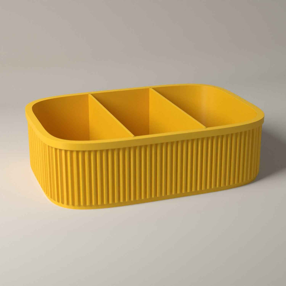 Divided Snack Box, Ribbed Organiser for Individually Wrapped Treats in sunflower yellow