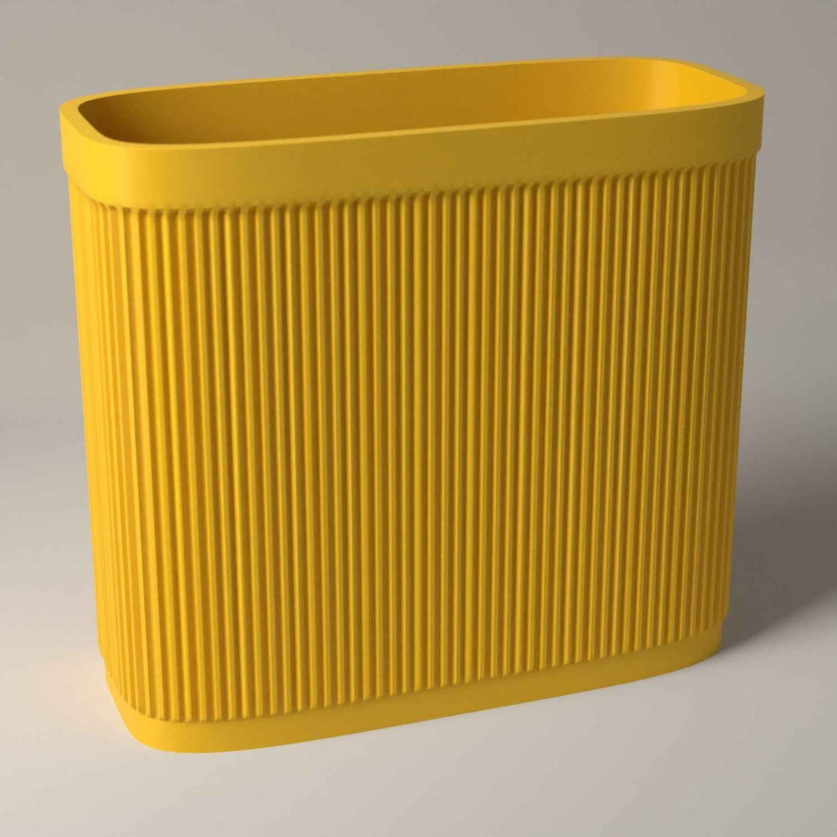 Ribbed Magazine Rack for Upright Magazine and Book Storage in sunflower yellow
