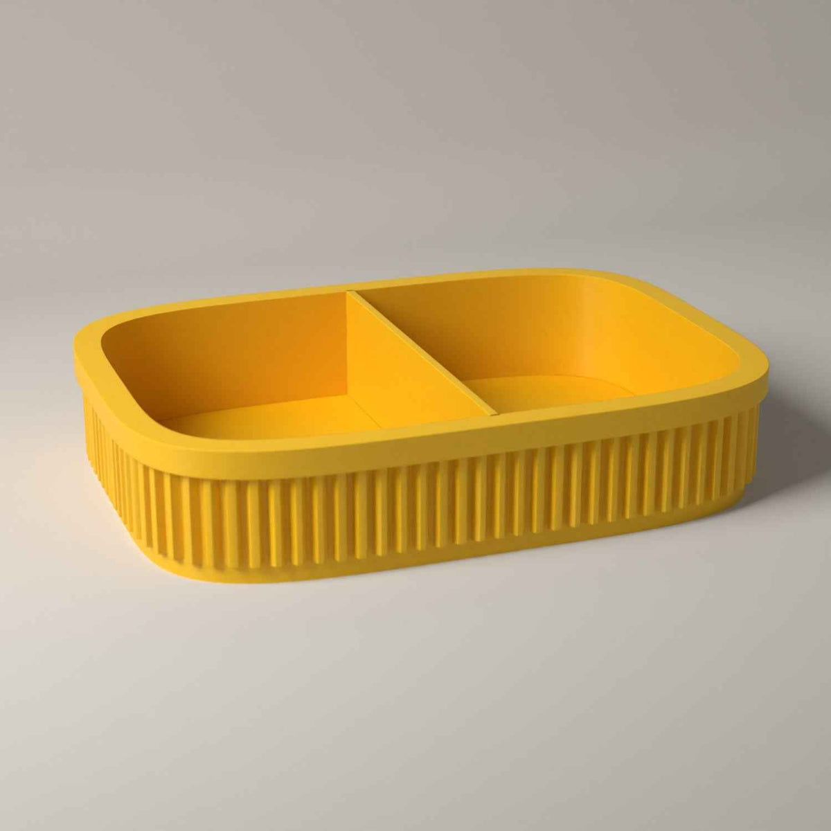 Ribbed Coin and Money Tray - Small Catch All for Keys and Loose Change in sunflower yellow