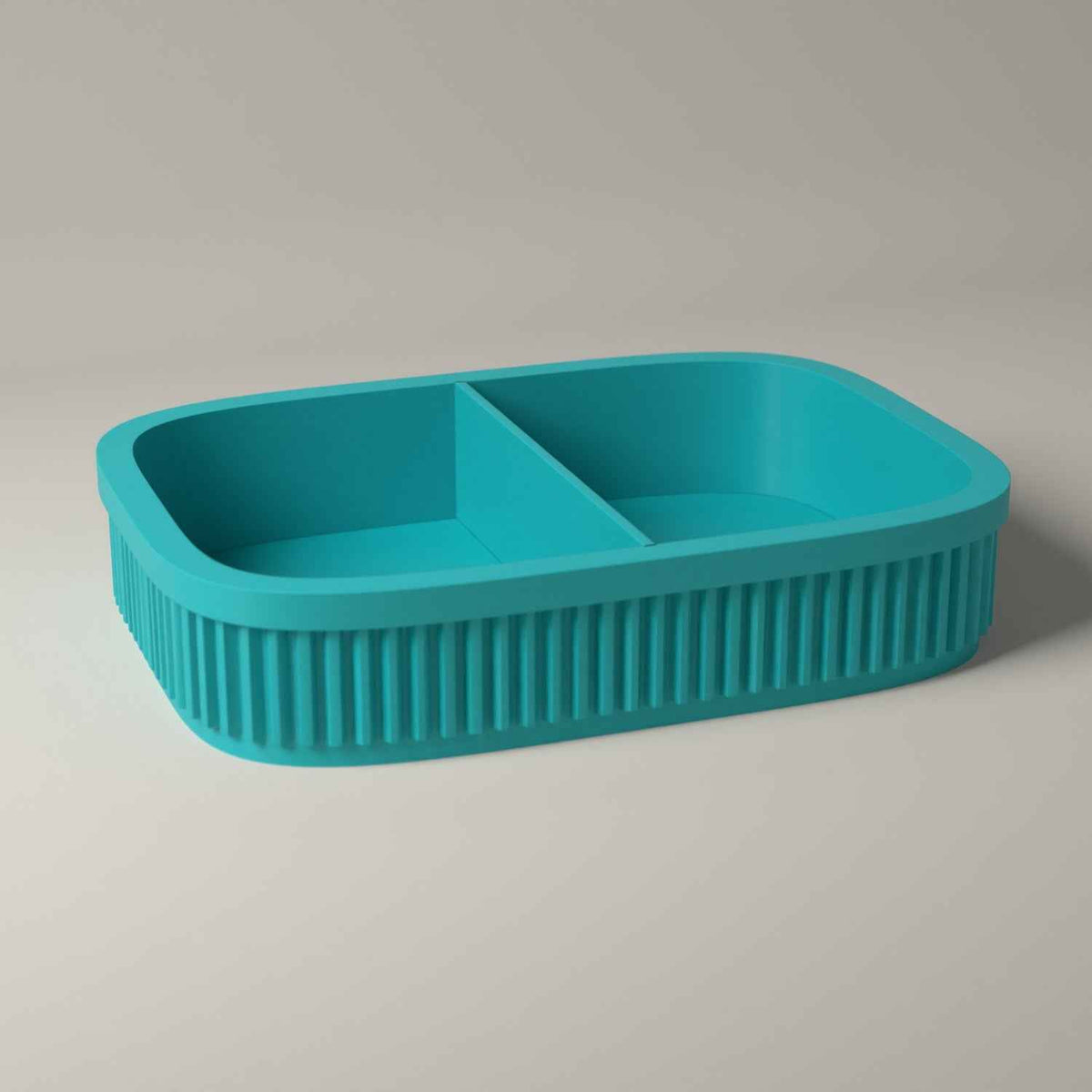 Ribbed Coin and Money Tray - Small Catch All for Keys and Loose Change in turquoise