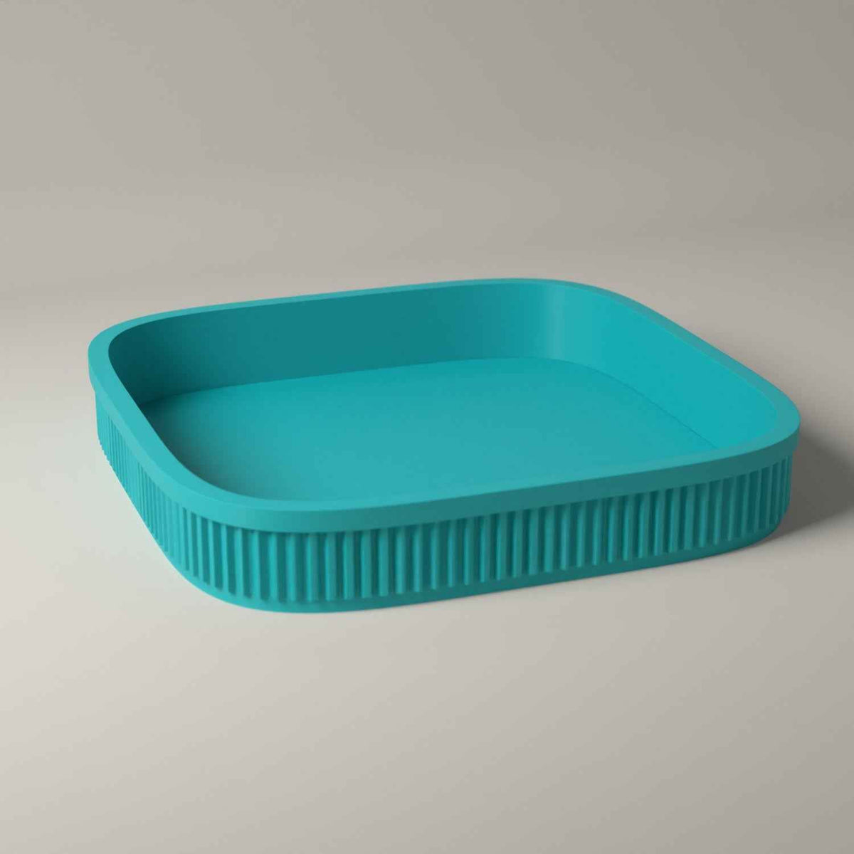 Dice Rolling Tray, Ribbed Tabletop Organiser for Board Games and RPGs in turquoise