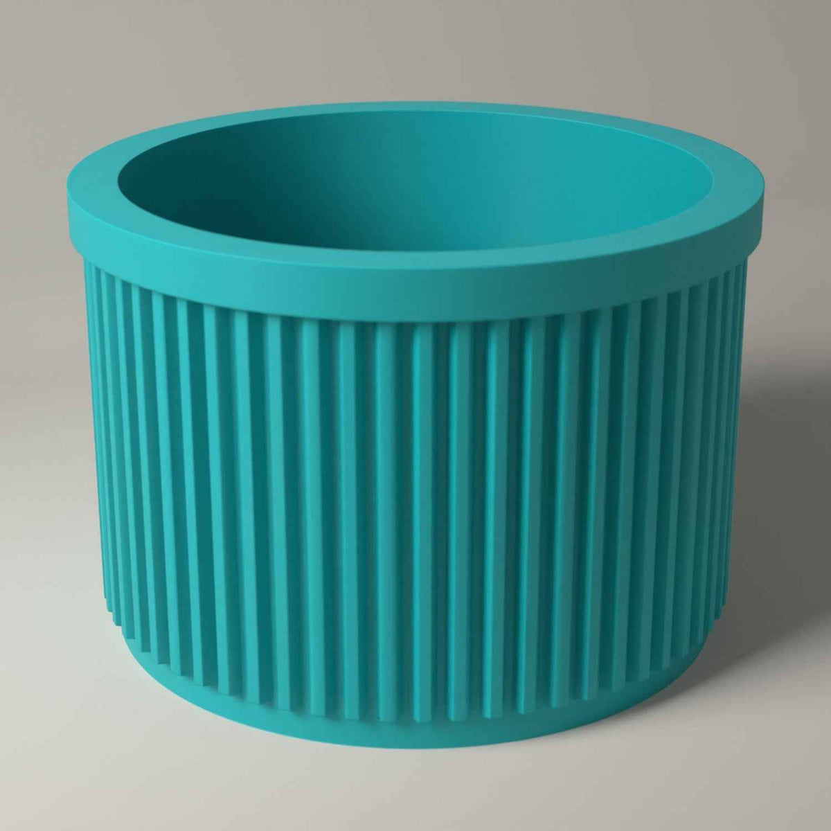Ribbed Lip Balm Holder Pot for Dressing Table and Desk Storage in turquoise