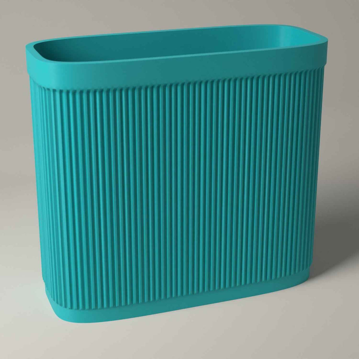 Ribbed Magazine Rack for Upright Magazine and Book Storage in turquoise