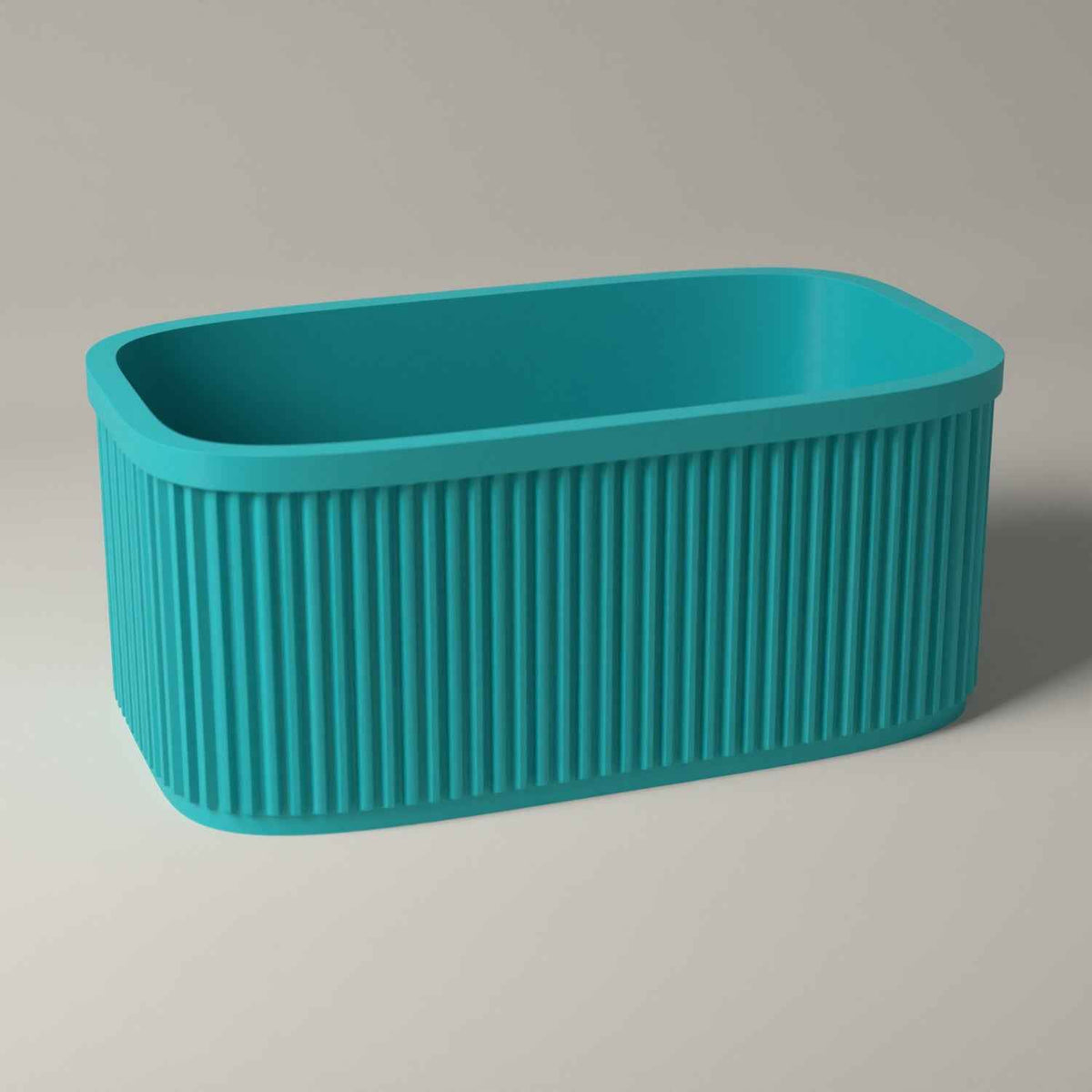 Ribbed Oval Jewellery Tray in turquoise