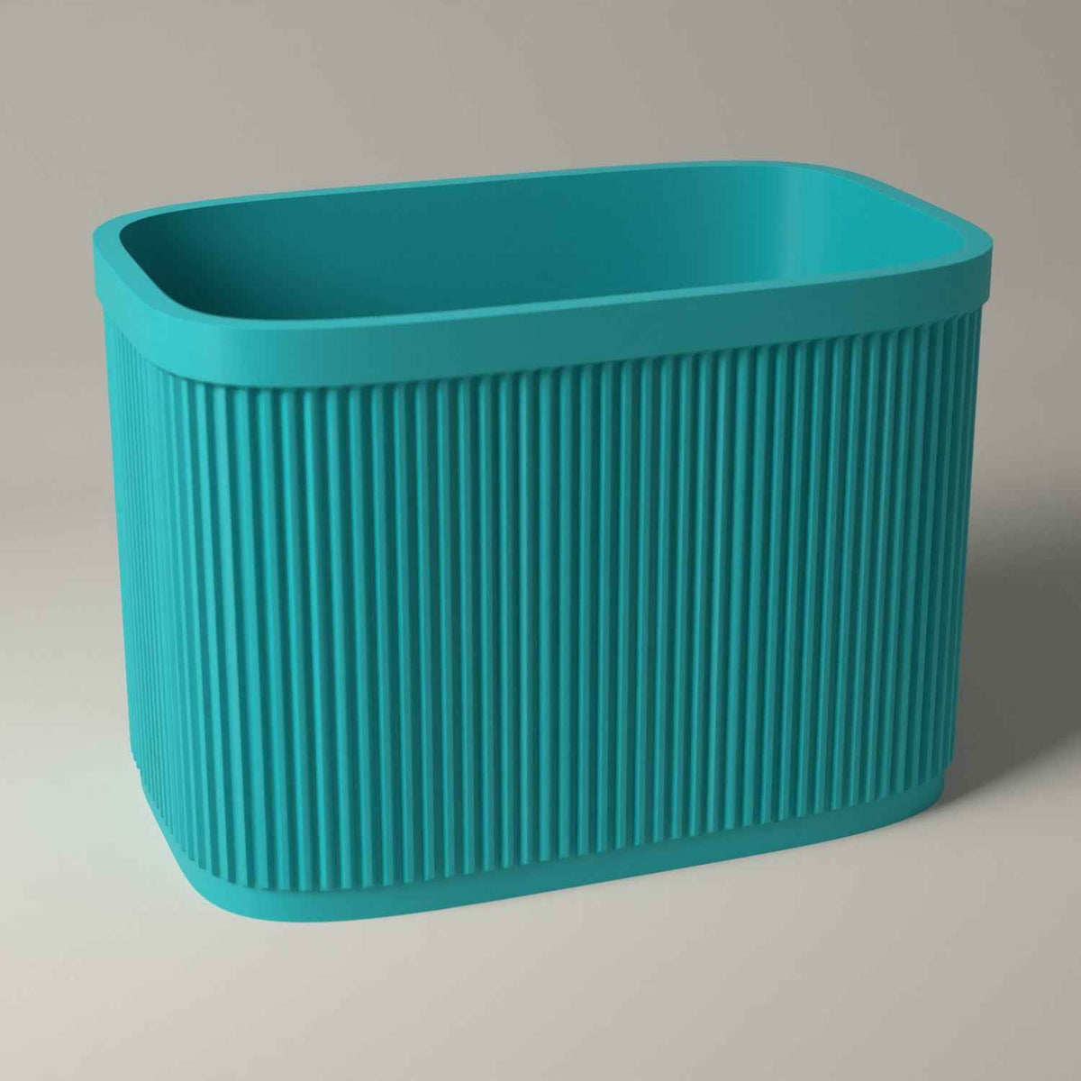Ribbed 7 Inch Record Holder for Vinyl Singles - Open Record Storage in turquoise