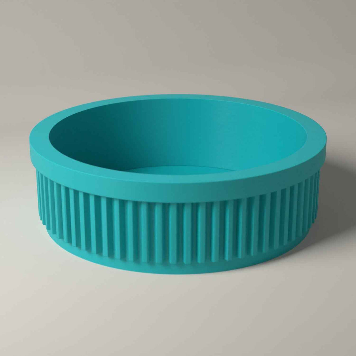Ribbed Ring Holder Dish - Small Jewellery Tray for Rings and Studs in turquoise
