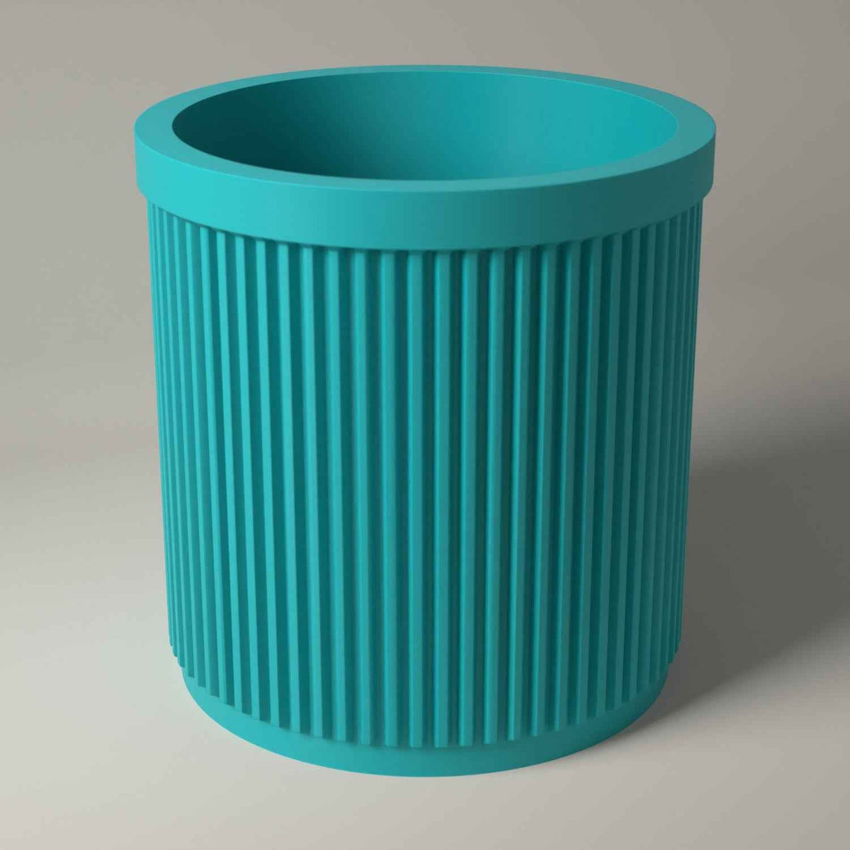 Pencil Pot, Ribbed Desktop Holder for Pens, Pencils and Markers in turquoise