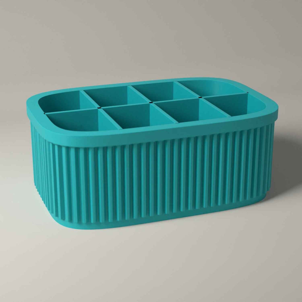 Lipstick Holder, Ribbed Makeup Organiser for a Dressing Table in turquoise