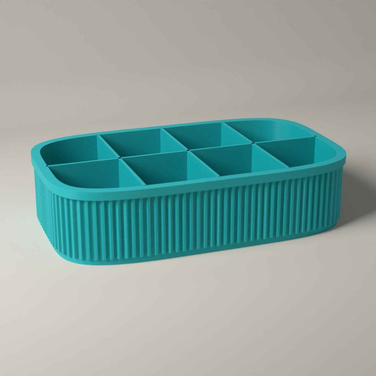 Ribbed Coffee Pod Organiser for Countertop Capsule Storage in turquoise