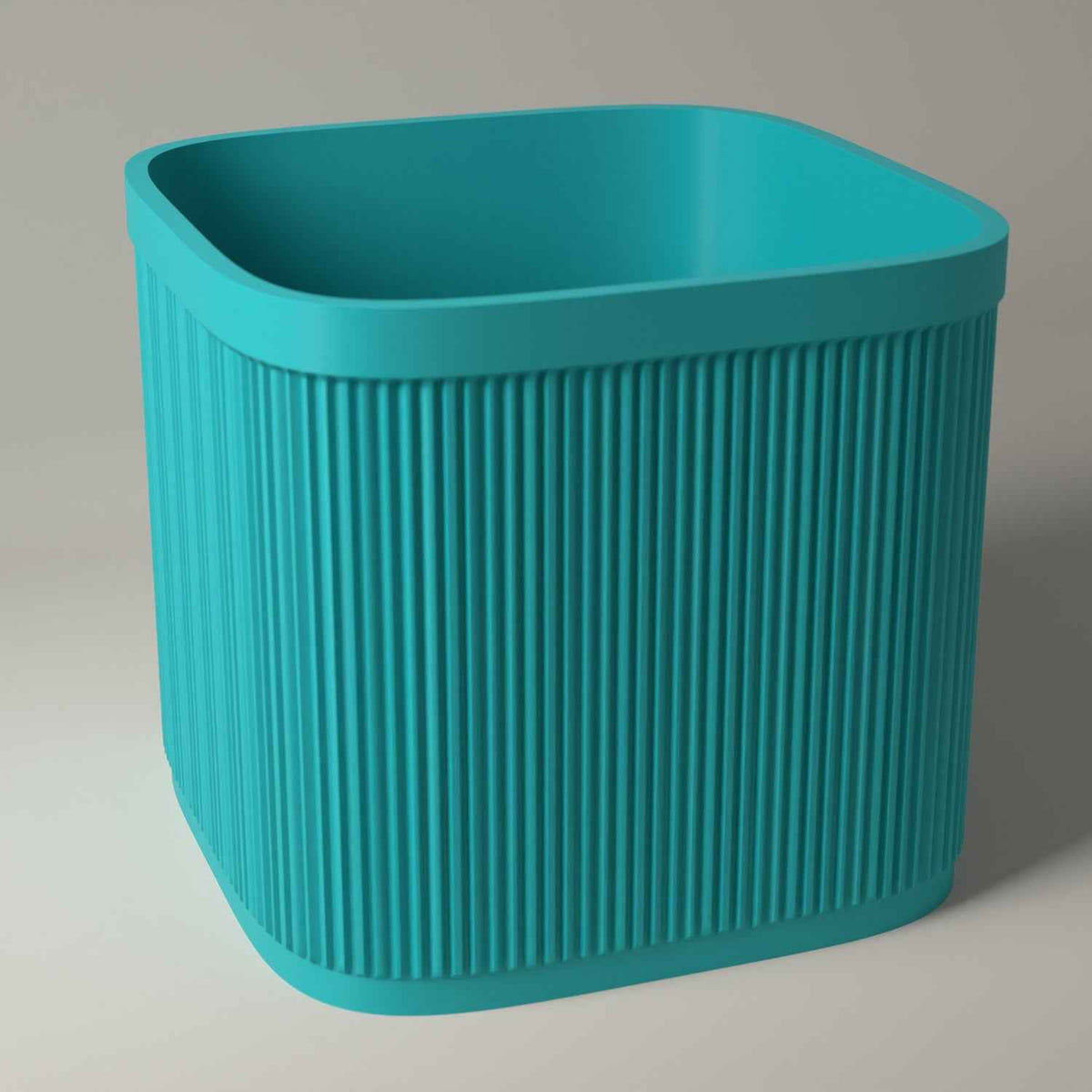 7 Inch Vinyl Record Crate, Ribbed Storage for Singles in turquoise