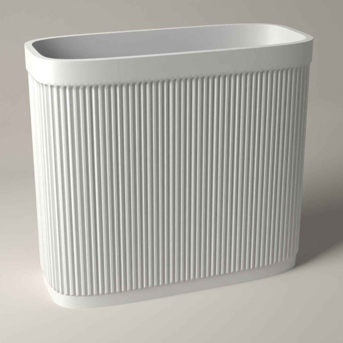 Ribbed Magazine Rack for Upright Magazine and Book Storage in white