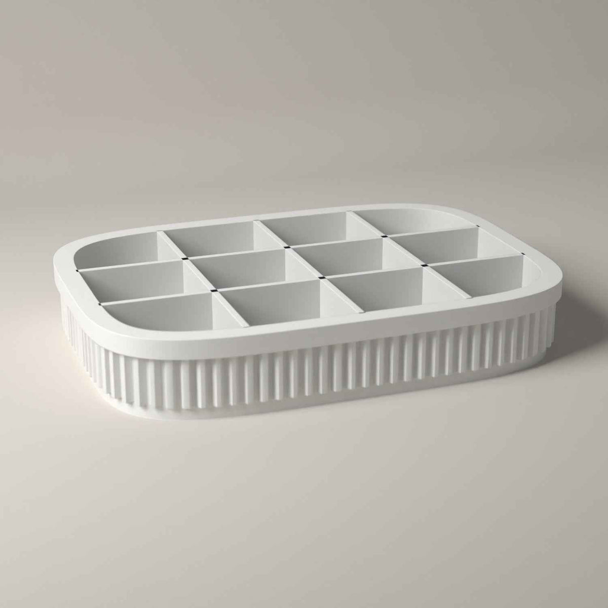 Earring Tray, Ribbed Jewellery Organiser for Studs and Small Earrings in white