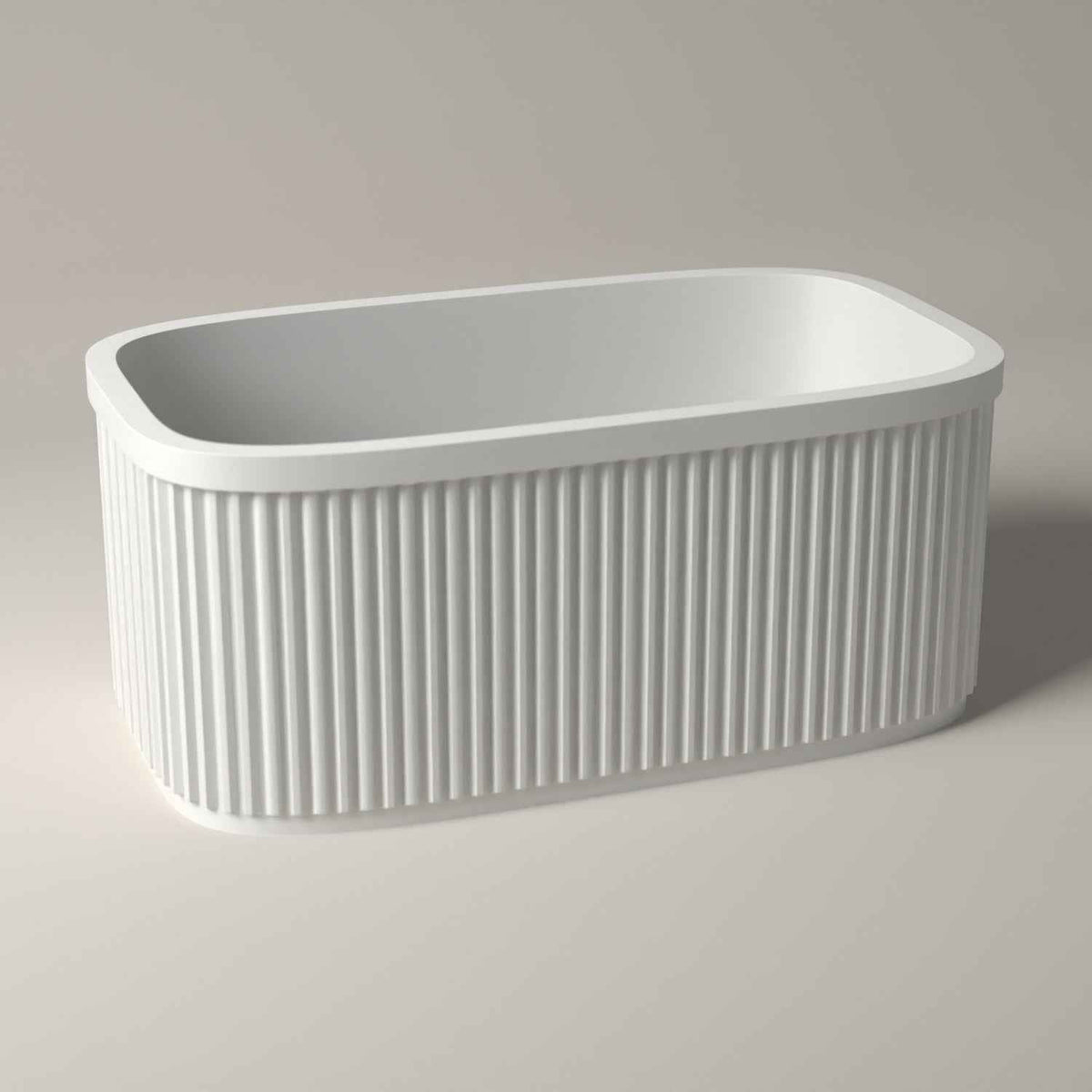 Ribbed Oval Jewellery Tray in white