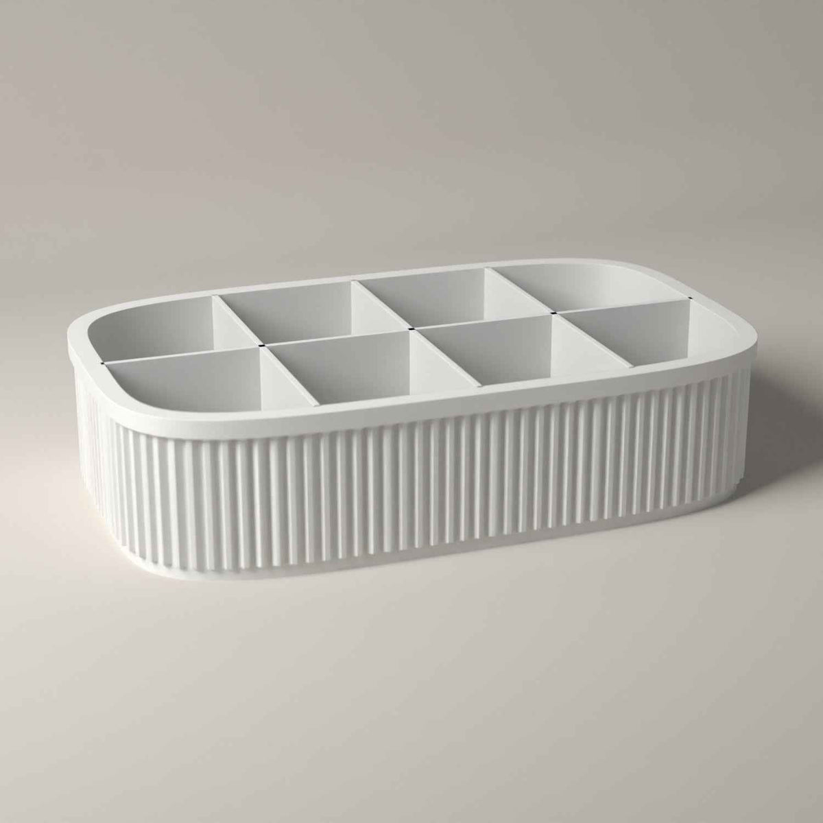 Ribbed Coffee Pod Organiser for Countertop Capsule Storage in white
