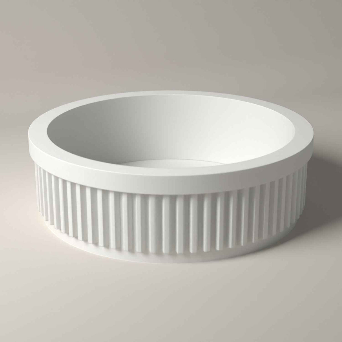 Ribbed Ring Holder Dish - Small Jewellery Tray for Rings and Studs in white