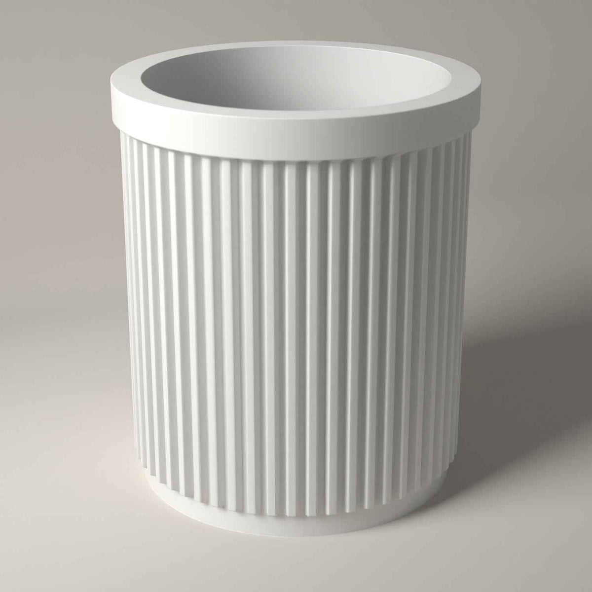 Ribbed Glasses Holder Stand for Bedside or Desk Storage in white