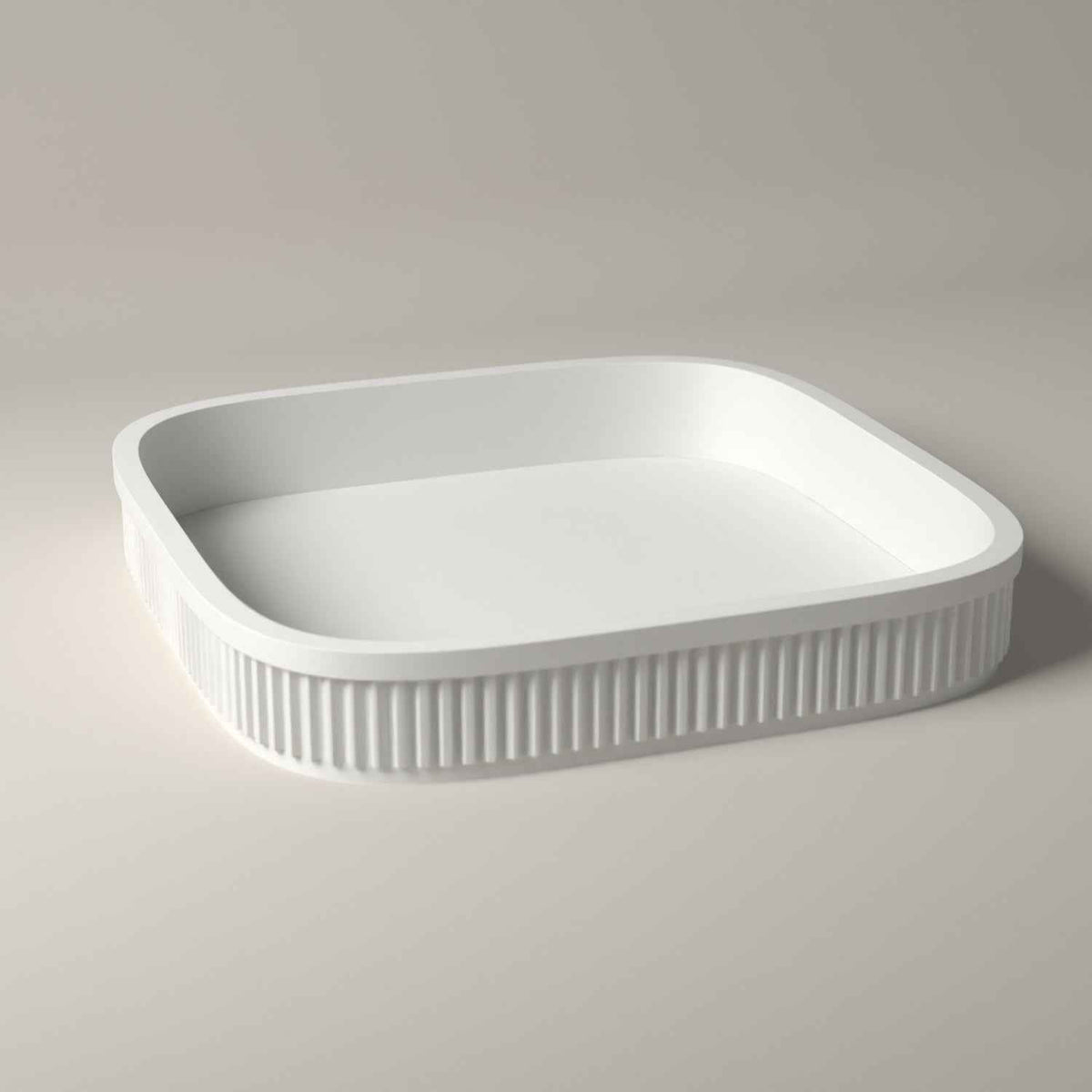 Dice Rolling Tray, Ribbed Tabletop Organiser for Board Games and RPGs in white