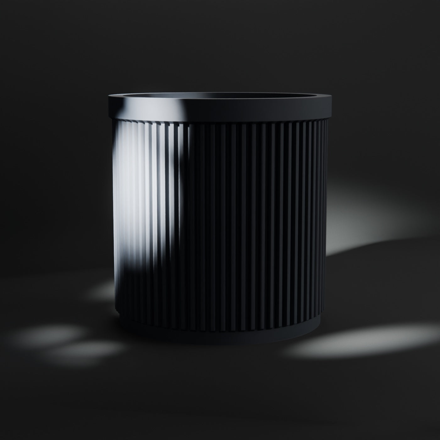 Ribbed pencil pot in grey