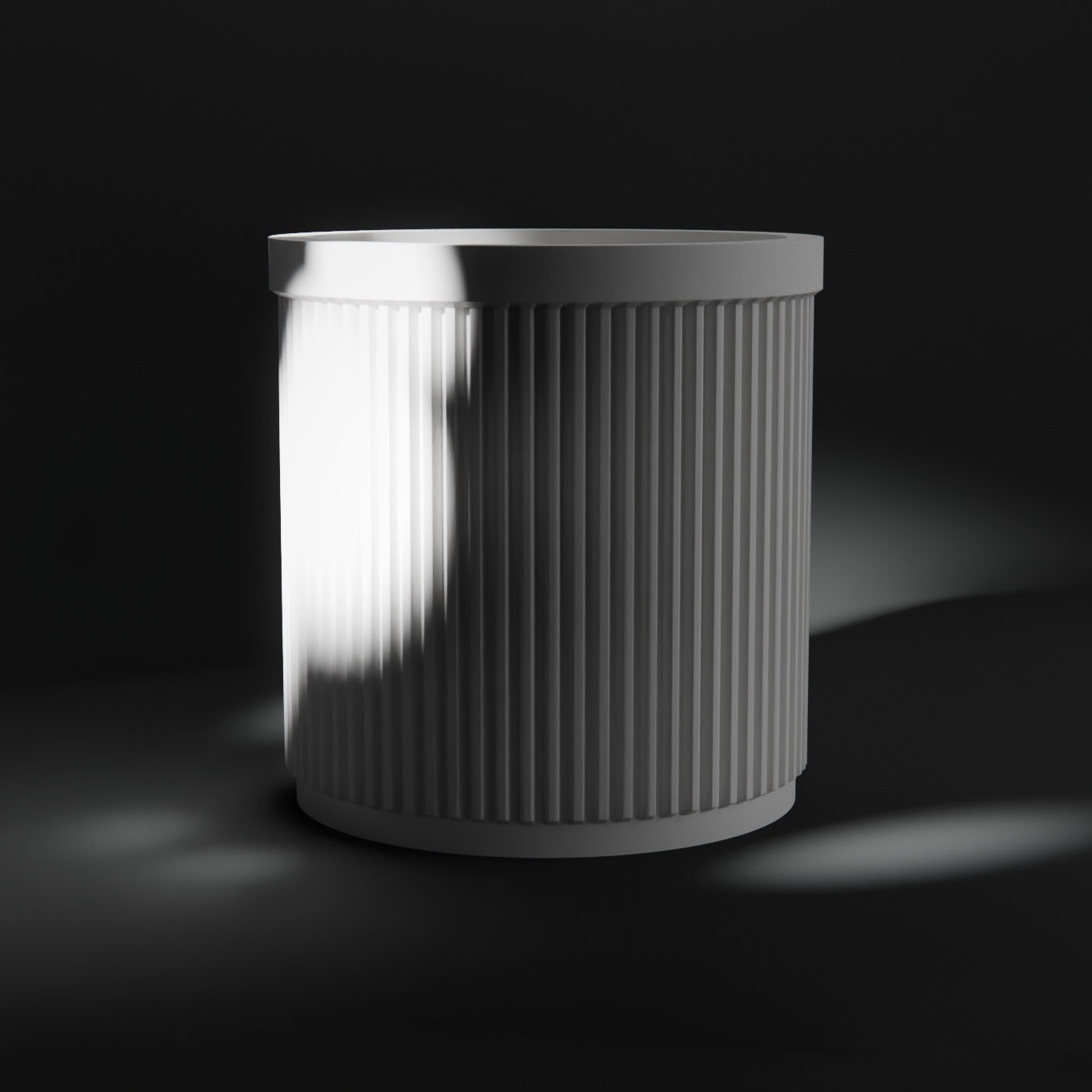 Ribbed pencil pot in white