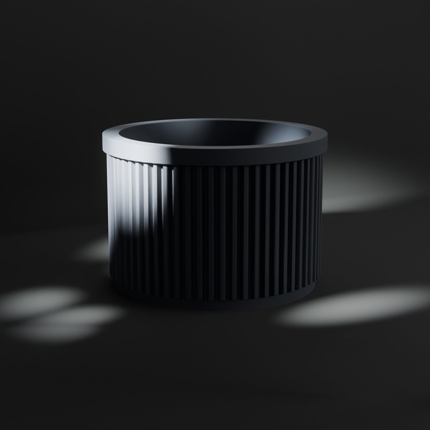 Ribbed lip balm holder in grey