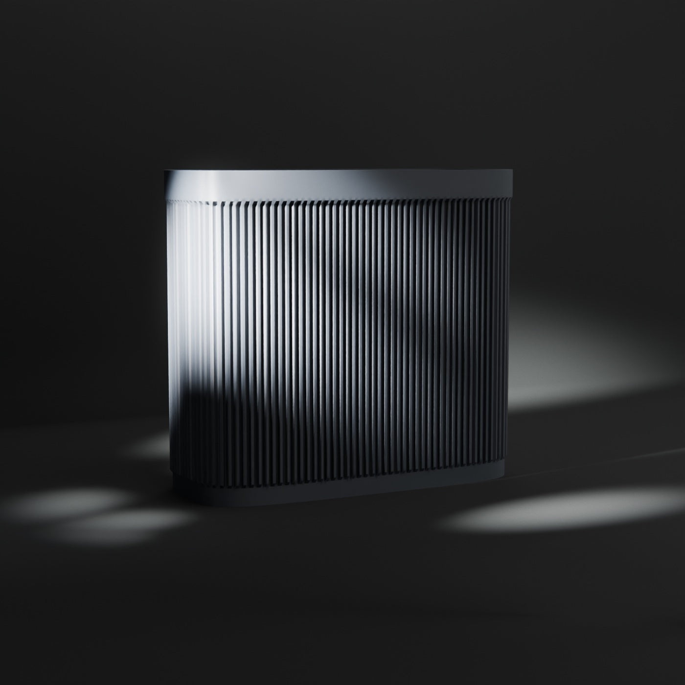 Ribbed magazine rack in grey