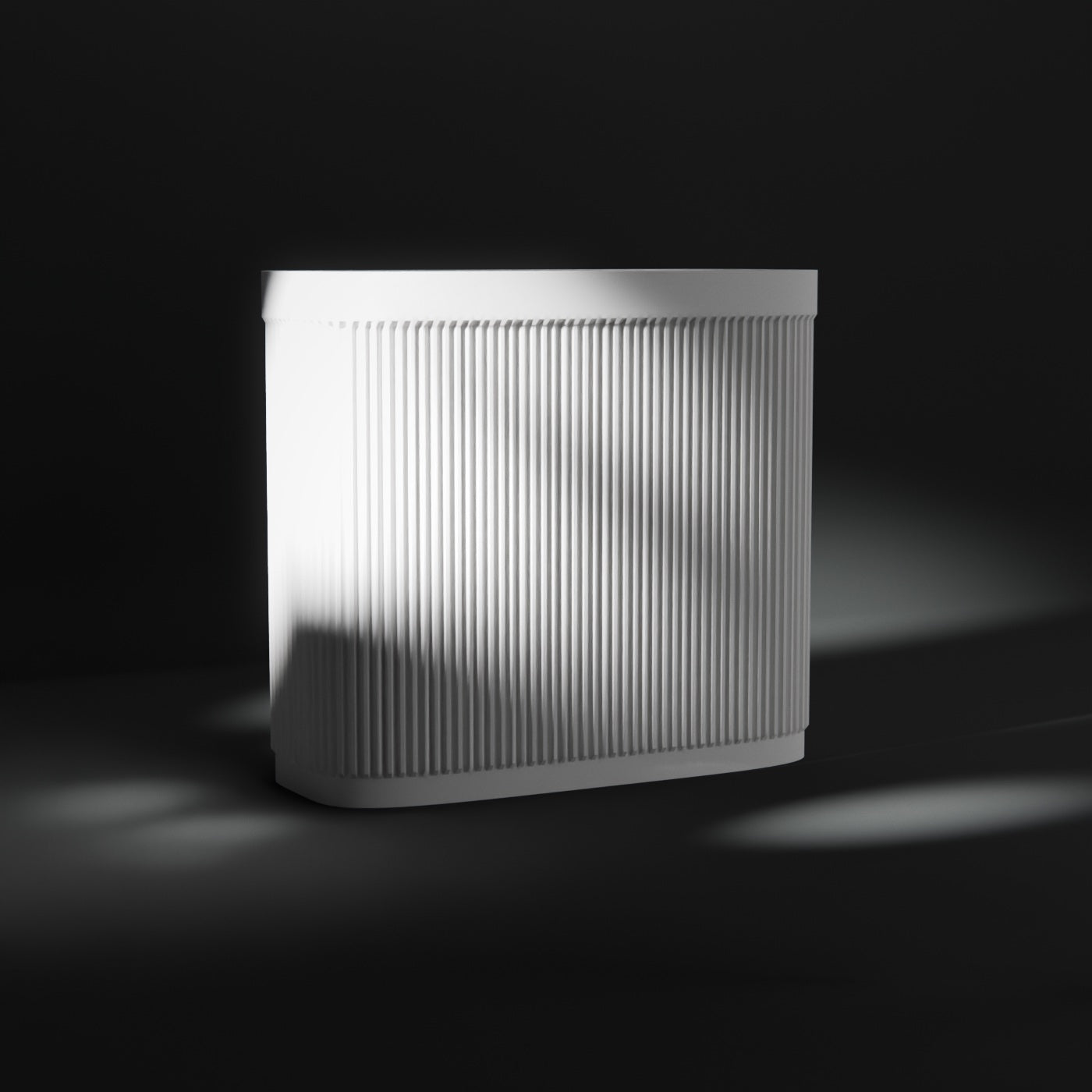 Ribbed magazine rack in white