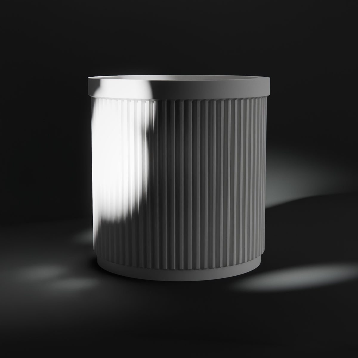 Ribbed pencil pot in white