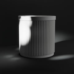 Ribbed pencil pot in white