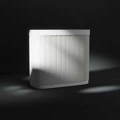 Ribbed magazine rack in white